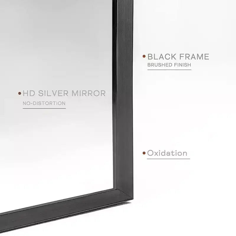 Specchio da parete per bagno ad arco in alluminio moderno