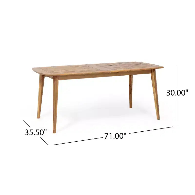 Christopher Knight Home Bennett Patio Rustic 7-Piece Acacia Wood Expandable Dining Table and Chairs Set with Cushions