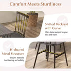Costway 5PCS Dining Table Set for 4 Rectangular Kitchen Table & 4 Chairs w/ Metal Frame Grey Oak