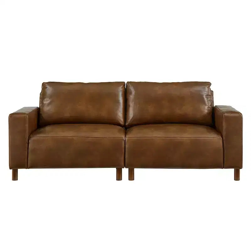 Poltroncina a due posti in similpelle modello Mid-Century Modern da 199 cm
