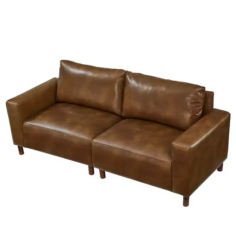 Poltroncina a due posti in similpelle modello Mid-Century Modern da 199 cm