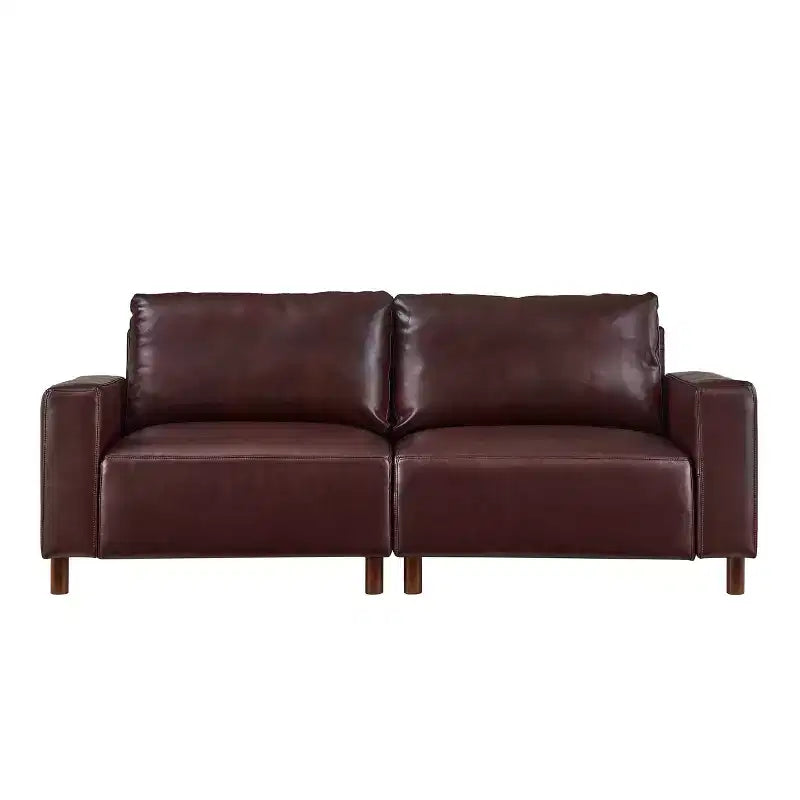 Poltroncina a due posti in similpelle modello Mid-Century Modern da 199 cm
