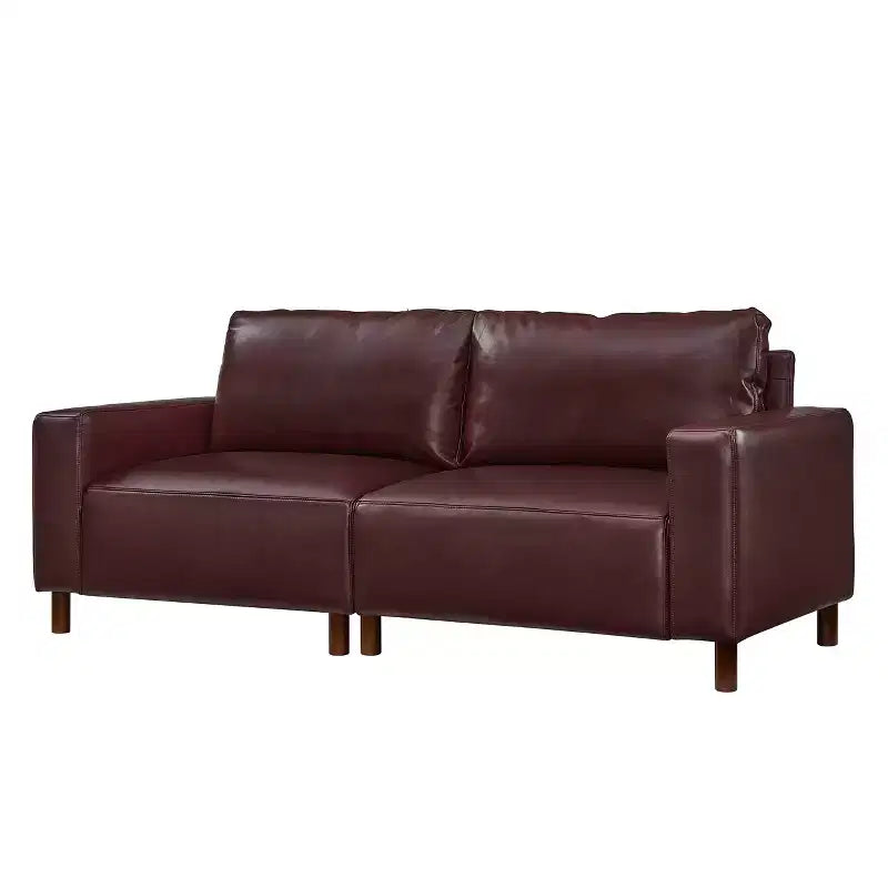 Poltroncina a due posti in similpelle modello Mid-Century Modern da 199 cm