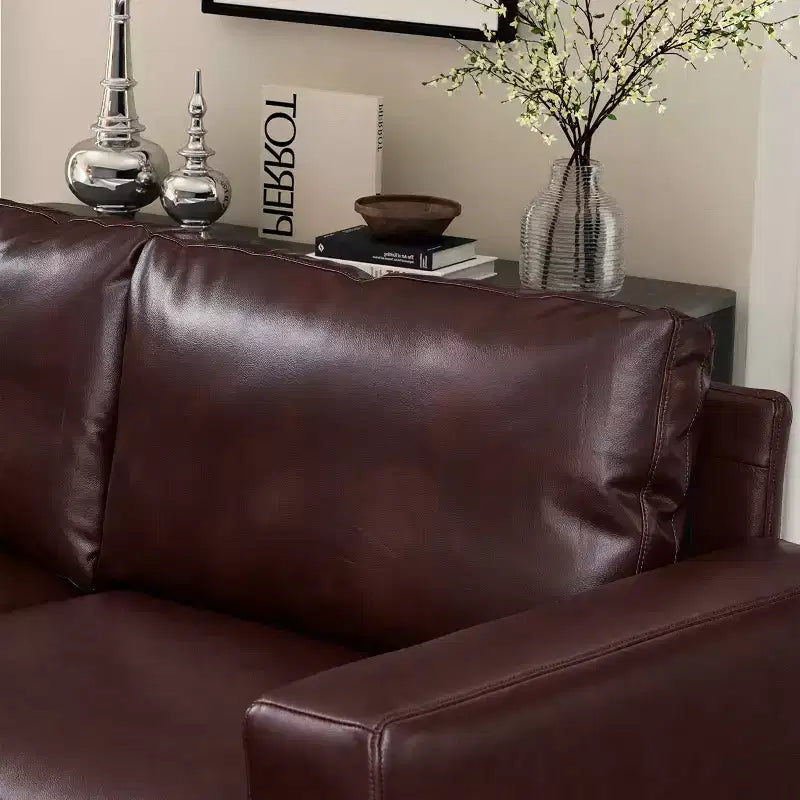 Poltroncina a due posti in similpelle modello Mid-Century Modern da 199 cm