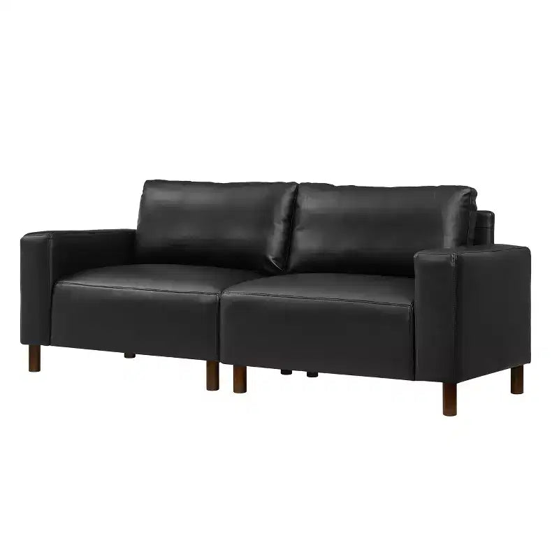 Poltroncina a due posti in similpelle modello Mid-Century Modern da 199 cm