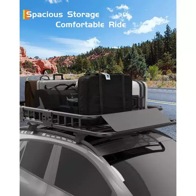Cesto portabagagli da tetto per carichi pesanti, in acciaio, capacità 90 kg, portapacchi grande per SUV, auto, camion