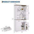 Mobile Dispensa da Fattoria, Armadio Cucina Autoportante, Scaffali Regolabili, Organizzatore Multifunzionale, per Cucina, Sala da Pranzo, Soggiorno