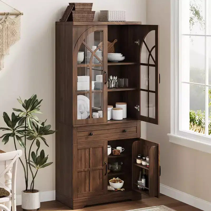 Mobile Dispensa da Fattoria, Armadio Cucina Autoportante, Scaffali Regolabili, Organizzatore Multifunzionale, per Cucina, Sala da Pranzo, Soggiorno