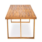 7-Piece Acacia Wood Outdoor Dining Set, Modern Rectangular Table with 6 Cushioned Chairs for Patio, Backyard, Deck, and Poolside-Panipeachy