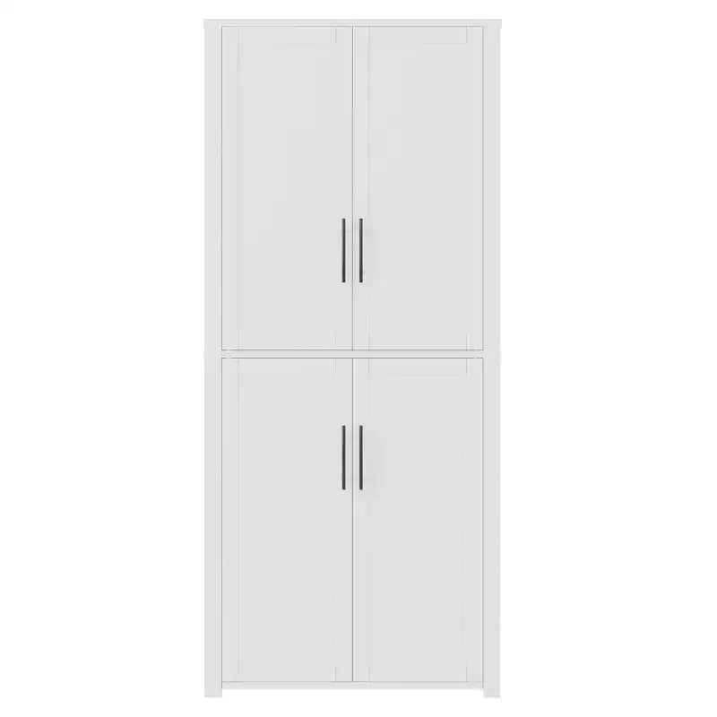 Mobile contenitore a 4 ante autoportante in venatura di legno bianco da 67x28x15 pollici con ante in legno massello per soggiorno