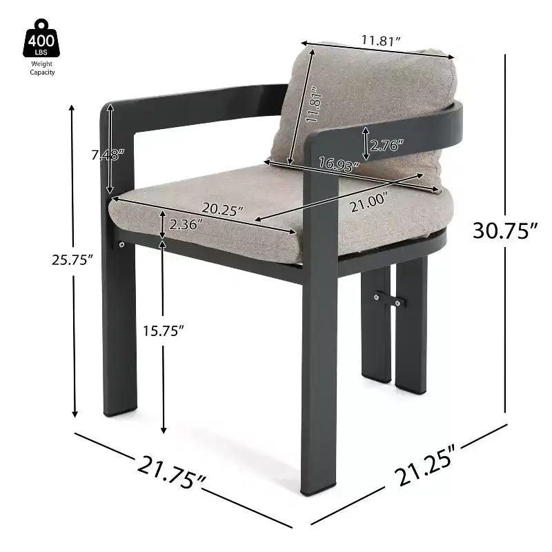 Christopher Knight Home Evren 5 Piece Patio Modern Aluminum Dining Chair with Acacia Wood Slatted Dining Table