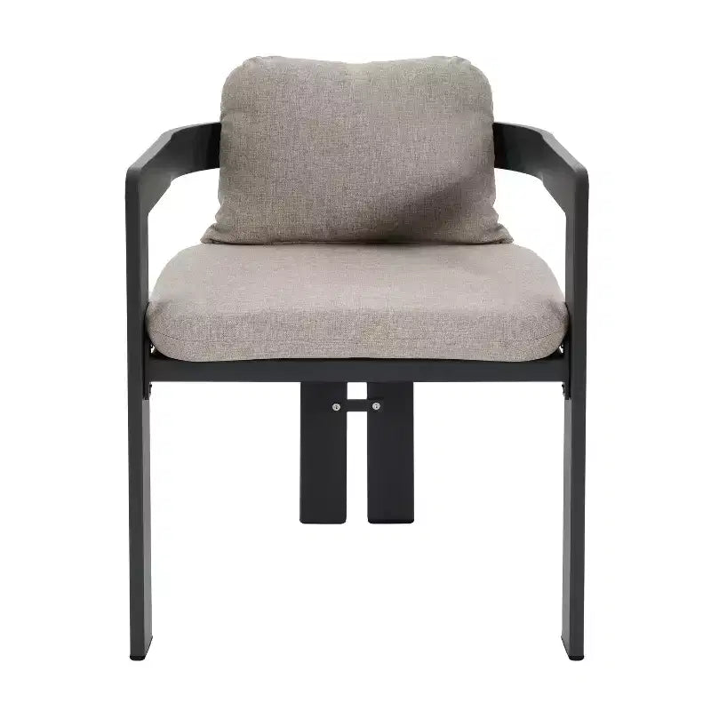 Christopher Knight Home Evren 5 Piece Patio Modern Aluminum Dining Chair with Acacia Wood Slatted Dining Table