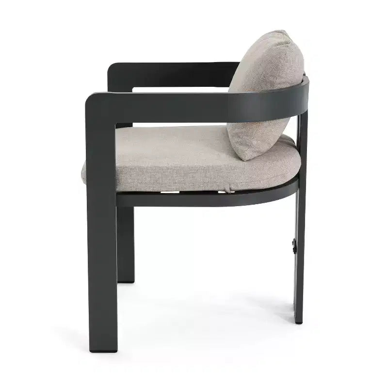 Christopher Knight Home Evren 5 Piece Patio Modern Aluminum Dining Chair with Acacia Wood Slatted Dining Table