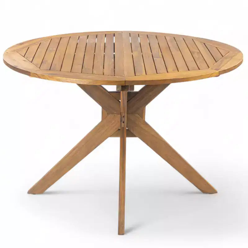 Christopher Knight Home Evren 5 Piece Patio Modern Aluminum Dining Chair with Acacia Wood Slatted Dining Table