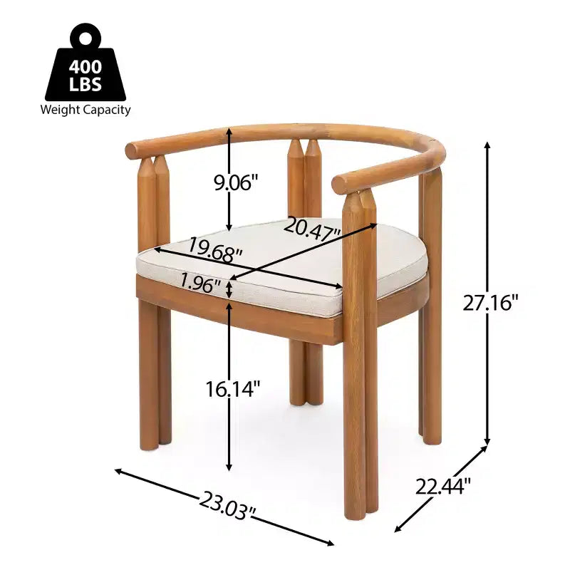 Ensemble de salle à manger d'extérieur 5 pièces en bois d'acacia rustique avec coussins et table à lattes Christopher Knight Home Matteo