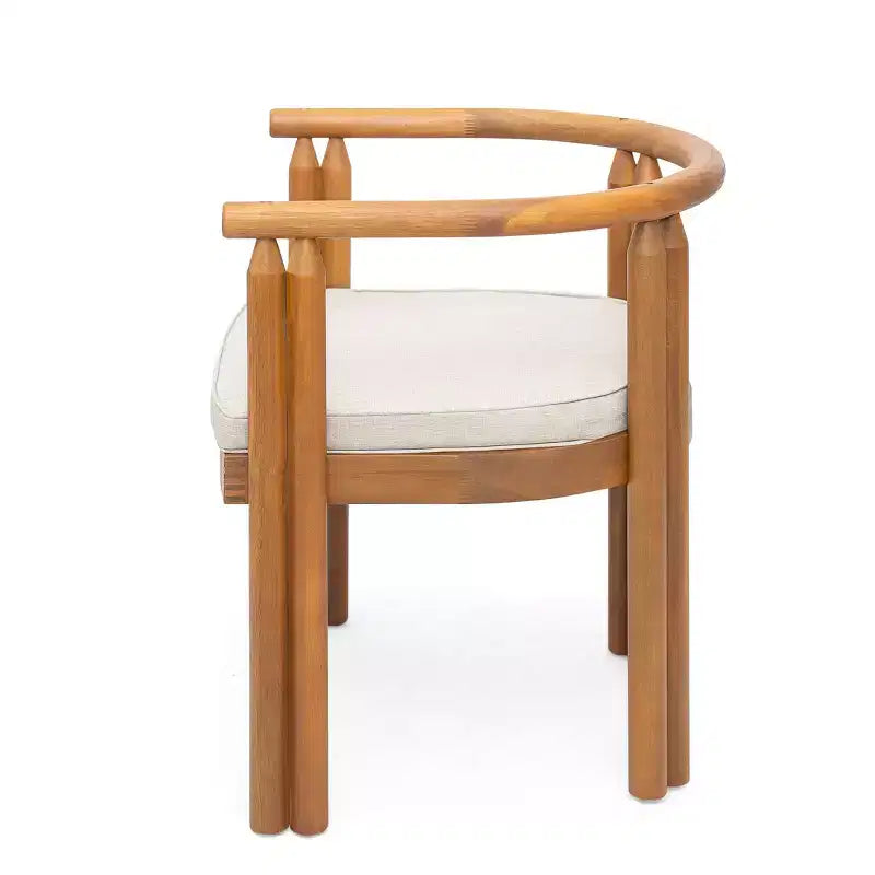 Ensemble de salle à manger d'extérieur 5 pièces en bois d'acacia rustique avec coussins et table à lattes Christopher Knight Home Matteo