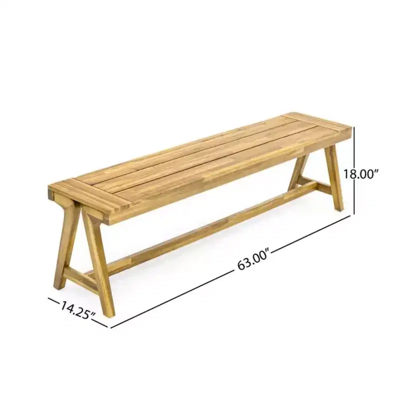 Outdoor 3-Piece Acacia Wood Picnic Table Set, Rectangular Table with 2 Benches, Compact Patio Dining Set for Balcony, Deck, Camping-Panipeachy