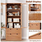 Dispensa da Cucina 72", Dispensa Moderna Stile Rustico con 2 Cassetti Grandi e Ripiani Regolabili, Armadio Autoportante per Sala da Pranzo