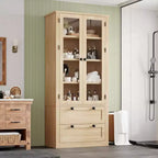 Dispensa da Cucina 72", Dispensa Moderna Stile Rustico con 2 Cassetti Grandi e Ripiani Regolabili, Armadio Autoportante per Sala da Pranzo