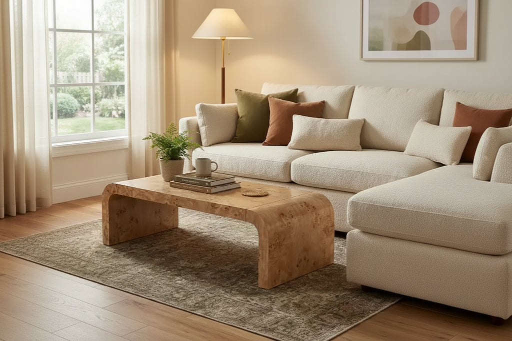 Christopher Knight Home Arden Modern Waterfall Coffee Table with Curved Edges