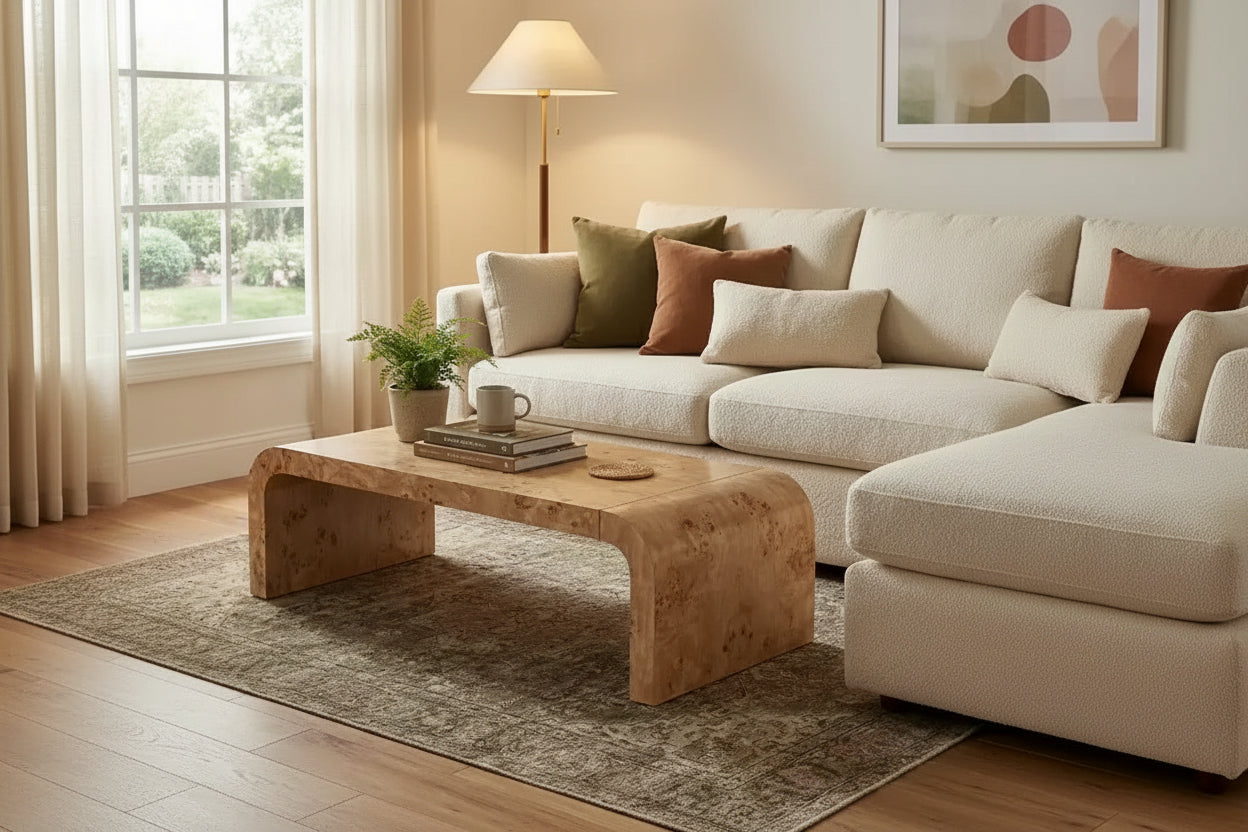 Christopher Knight Home Arden Modern Waterfall Coffee Table with Curved Edges