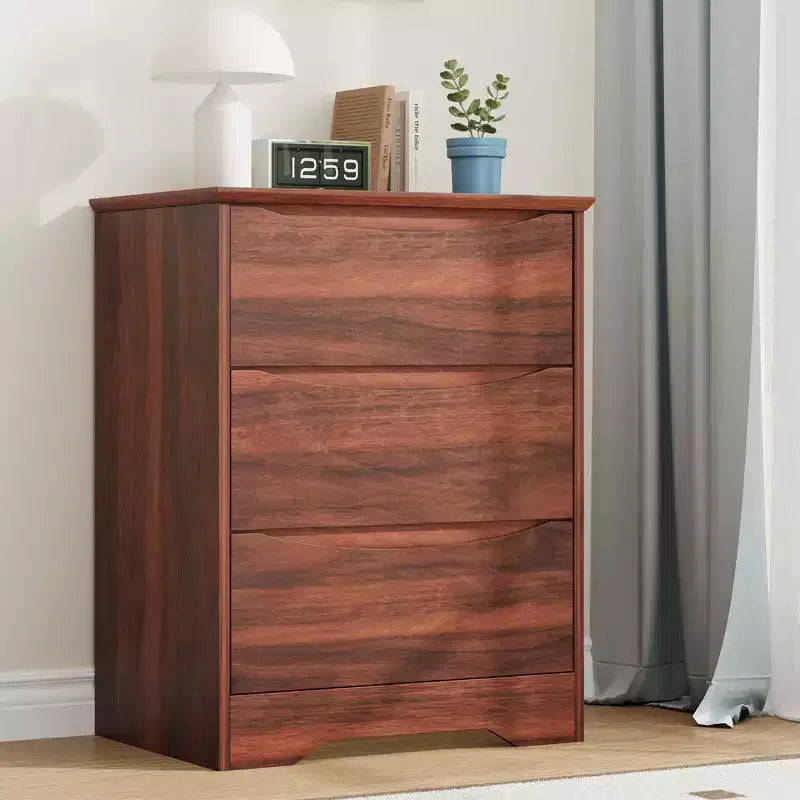 Cassettiera Moderna con 3 Ampi Cassetti - 60x36x75 cm, Maniglie Nascoste per Camera da Letto e Soggiorno