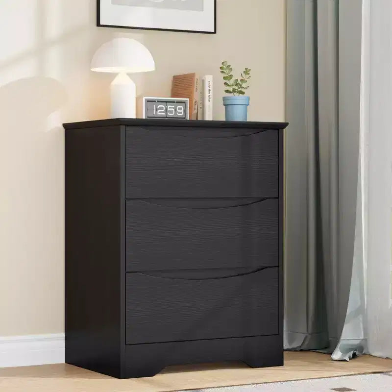 Cassettiera Moderna con 3 Ampi Cassetti - 60x36x75 cm, Maniglie Nascoste per Camera da Letto e Soggiorno