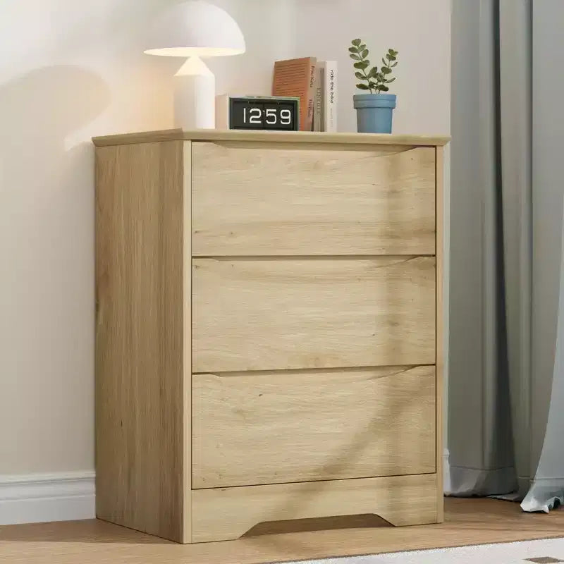 Cassettiera Moderna con 3 Ampi Cassetti - 60x36x75 cm, Maniglie Nascoste per Camera da Letto e Soggiorno