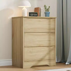 Cassettiera Moderna con 3 Ampi Cassetti - 60x36x75 cm, Maniglie Nascoste per Camera da Letto e Soggiorno