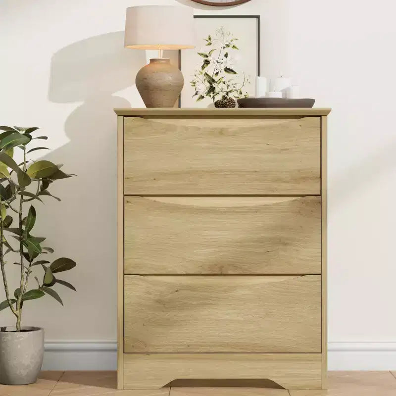 Cassettiera Moderna con 3 Ampi Cassetti - 60x36x75 cm, Maniglie Nascoste per Camera da Letto e Soggiorno