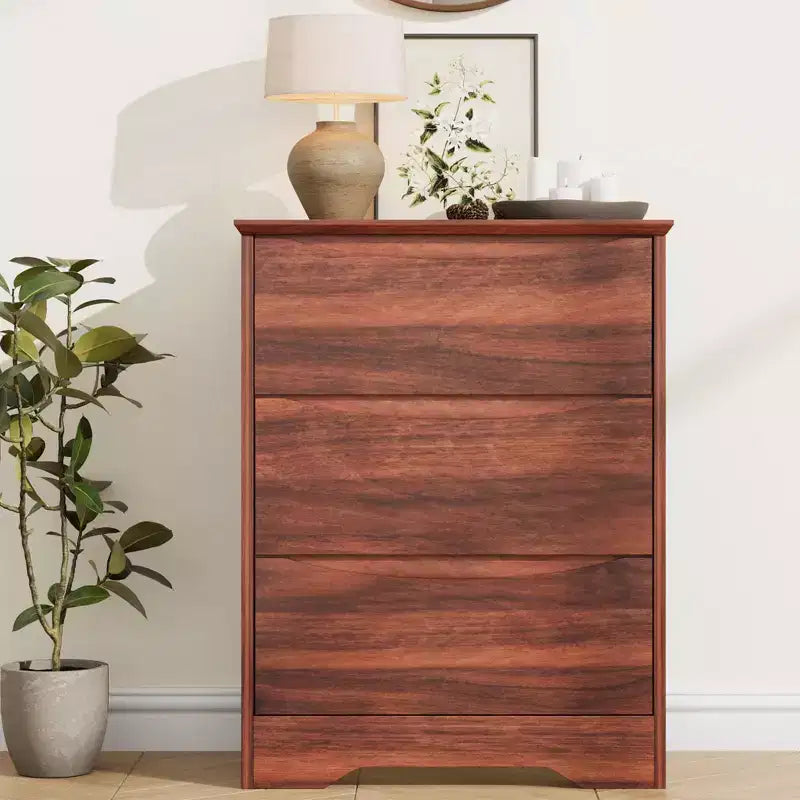 Cassettiera Moderna con 3 Ampi Cassetti - 60x36x75 cm, Maniglie Nascoste per Camera da Letto e Soggiorno