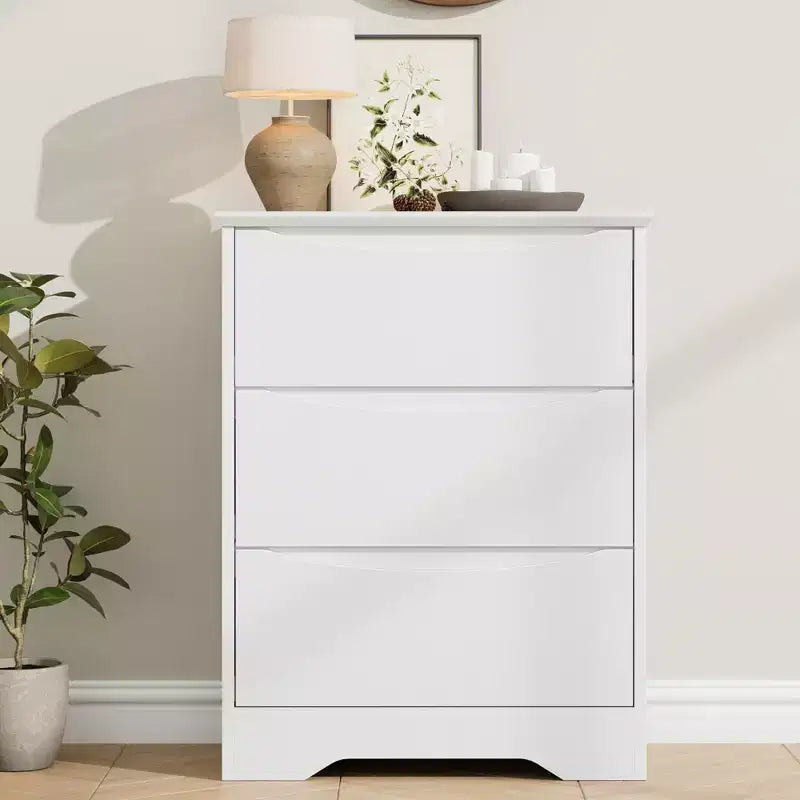 Cassettiera Moderna con 3 Ampi Cassetti - 60x36x75 cm, Maniglie Nascoste per Camera da Letto e Soggiorno