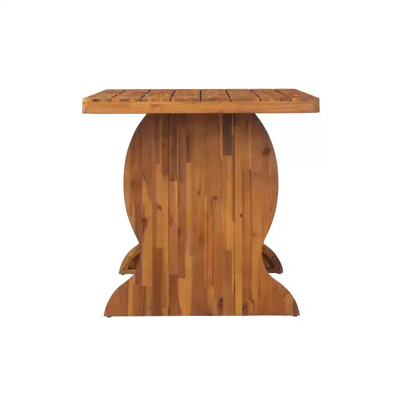 Christopher Knight Home Andika Modern 7 Piece Acacia Wood Dining Set with Rope Backrest and Slatted Table