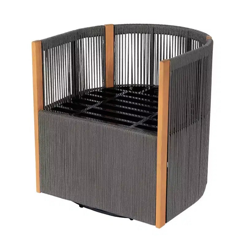 Christopher Knight Home Calvin Patio Modern Acacia Wood 5-Piece Dining Set with 4 Swivel Dining Chairs and Table