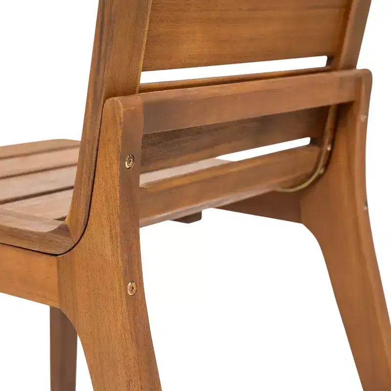Christopher Knight Home Lorenzo Ensemble de salle à manger moderne 7 pièces en bois d'acacia avec design à lattes et pieds incurvés