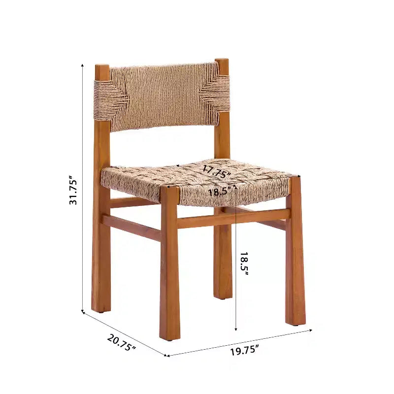 Christopher Knight Home Fra Farmhouse 5 Piece Acacia Wood Dining Set with Wicker and Slatted Design