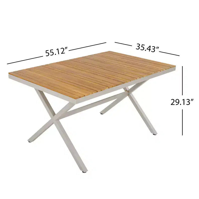 Christopher Knight Home David Patio Modern Steel 5-Piece Dining Set Wood-Top Table and 4 Woven Wicker Chairs