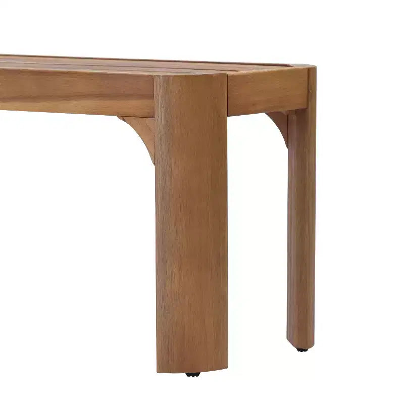 Christopher Knight Home Bao Modern 2 Piece Acacia Wood Patio Dining Set with Slatted Design