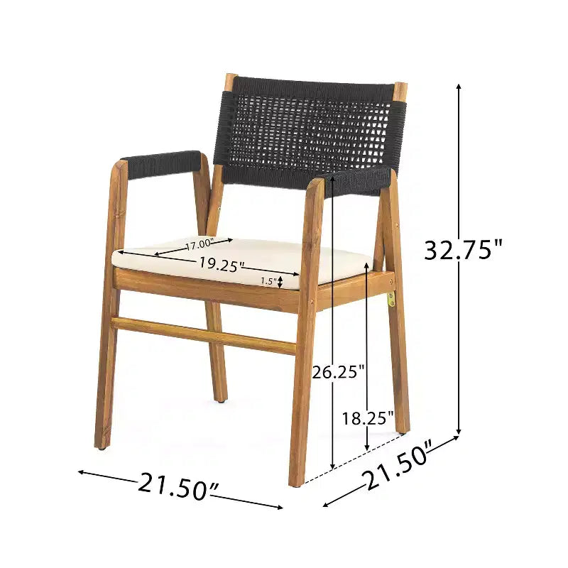 Ensemble de salle à manger d'extérieur moderne Christopher Knight Home Lan 6 pièces en bois d'acacia avec table à lattes et design en corde