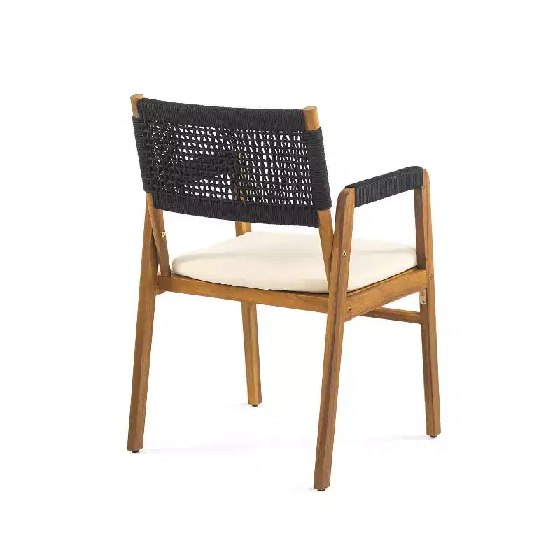 Ensemble de salle à manger d'extérieur moderne Christopher Knight Home Lan 6 pièces en bois d'acacia avec table à lattes et design en corde