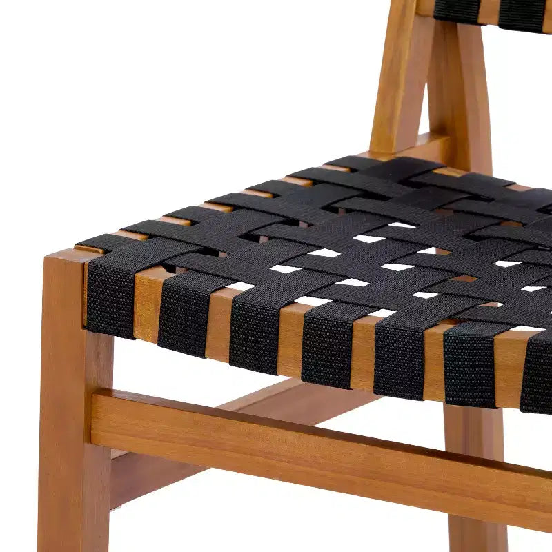 Ensemble de salle à manger d'extérieur moderne 7 pièces en bois d'acacia Ratchanon Christopher Knight Home avec cordes en PE tressées et table à lattes