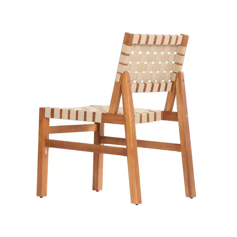 Ensemble de salle à manger d'extérieur moderne 7 pièces en bois d'acacia Ratchanon Christopher Knight Home avec cordes en PE tressées et table à lattes