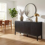 Credenza moderna a 4 ante da 59" con gambe in legno di gomma