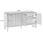 Credenza moderna a 4 ante da 59" con gambe in legno di gomma