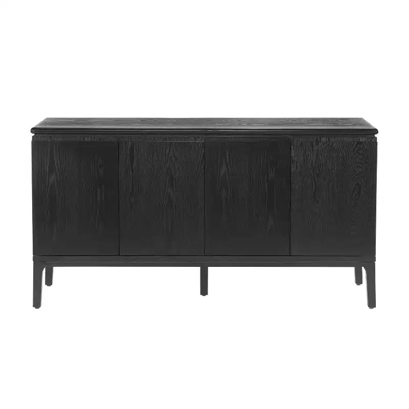 Credenza moderna a 4 ante da 59" con gambe in legno di gomma