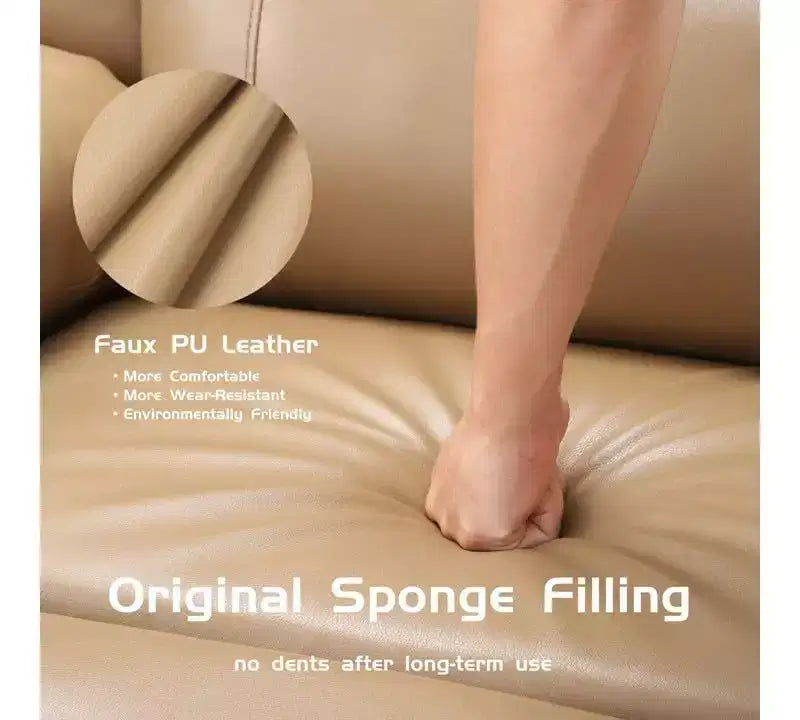 Poltrona Reclinabile Manuale Extra Large in Pelle, Classica con Supporto Lombare e Braccioli, Seduta Home Theater per Soggiorno, Camera da Letto, Cameretta
