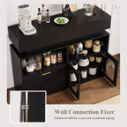 Mobile Bar Caffè, 3 Cassetti, Ripiano Regolabile, per Sala da Pranzo, Soggiorno, Cucina