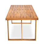 Outdoor Patio Dining Set for 6, Acacia Wood Rectangular Table with 6 Chairs, Modern Backyard Furniture for Garden, Deck & Poolside-Panipeachy