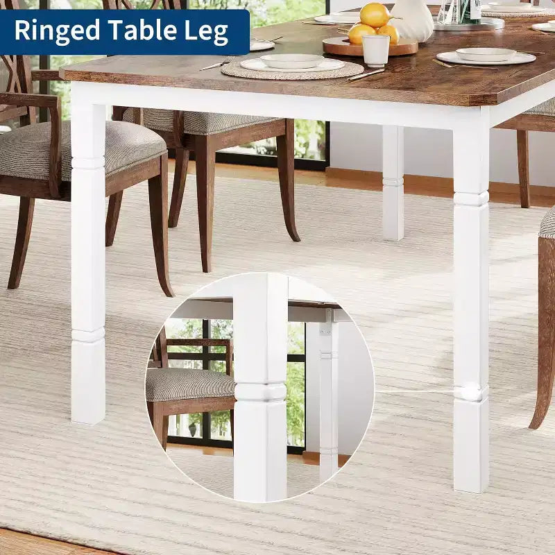 Tavolo da Pranzo Lungo Industriale per 6-8 persone, Tavolo da Cucina Rettangolare in Legno con Robusta Struttura in Metallo, Stile Moderno Fattoria per Sala da Pranzo Cucina