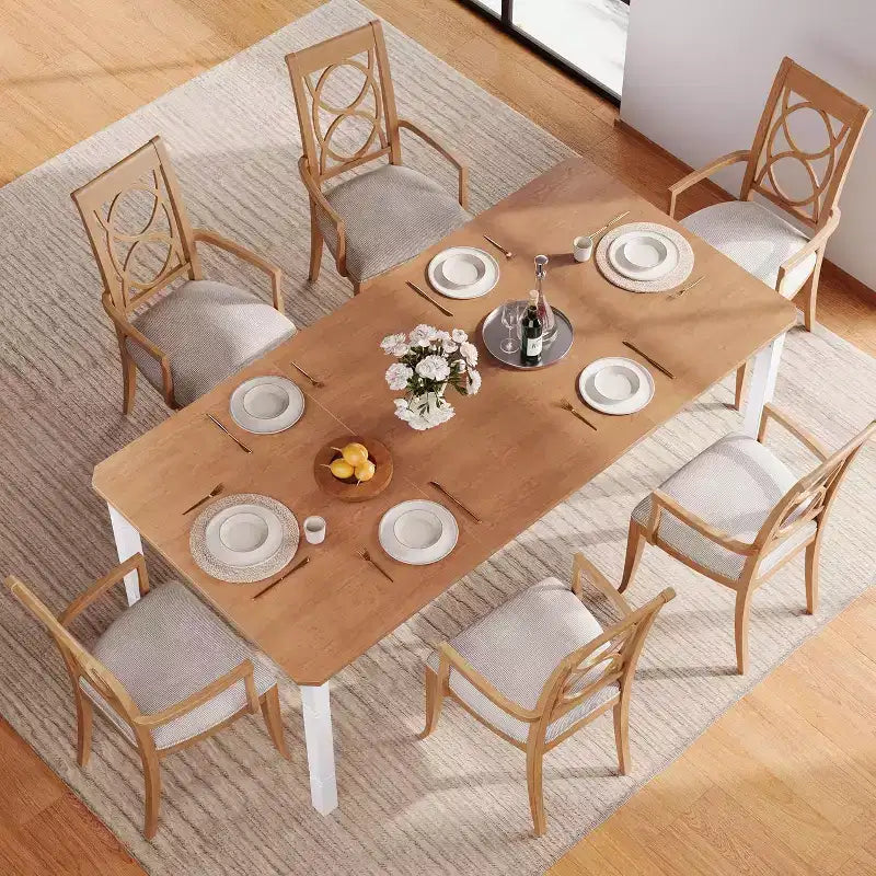 Tavolo da Pranzo Lungo Industriale per 6-8 persone, Tavolo da Cucina Rettangolare in Legno con Robusta Struttura in Metallo, Stile Moderno Fattoria per Sala da Pranzo Cucina